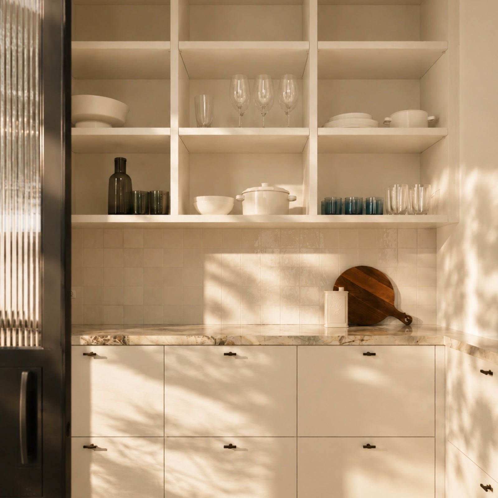 Sunlit minimalist kitchen nook