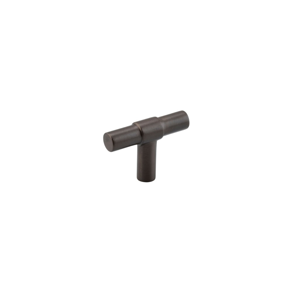 Signature brass cabinet hardware with warm bronze undertones